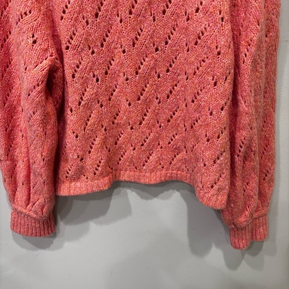 J.Crew Open Knit Pointelle Balloon Sleeve Wool Blend Sweater Women’s Size XL - Picture 8 of 13